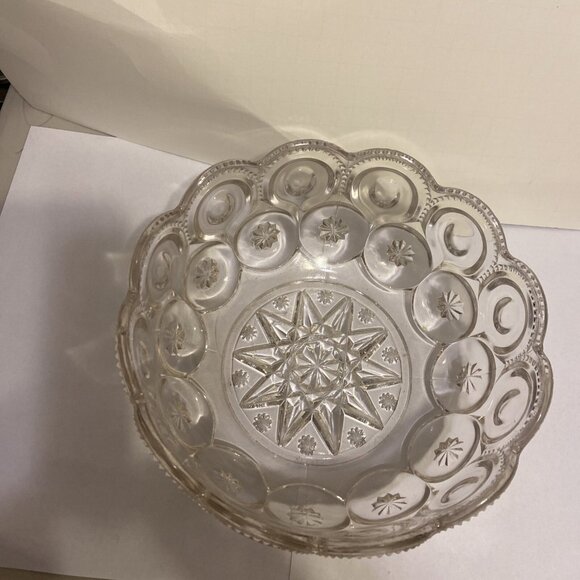 Bowl Moon And Stars Glass 2lb. 6.5 Oz. 8 in X 4 in. 26 in Diameter. - Picture 2 of 8